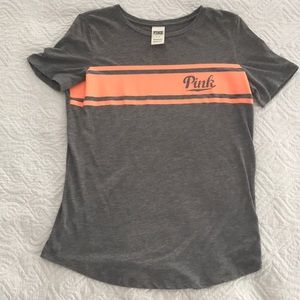 VS PINK Gray and Peach T-Shirt
